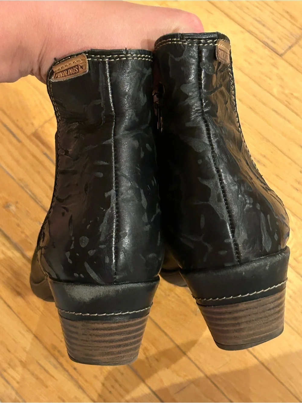 Women’s pikolinos Rotterdam Black Leather Ankle Boots